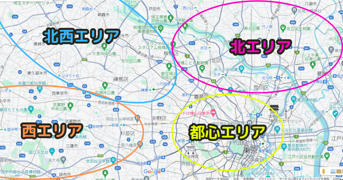 地図エリア分け